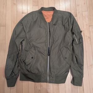Alpha Industries L2B Scout Olive Green Bomber Jacket with Orange Lining